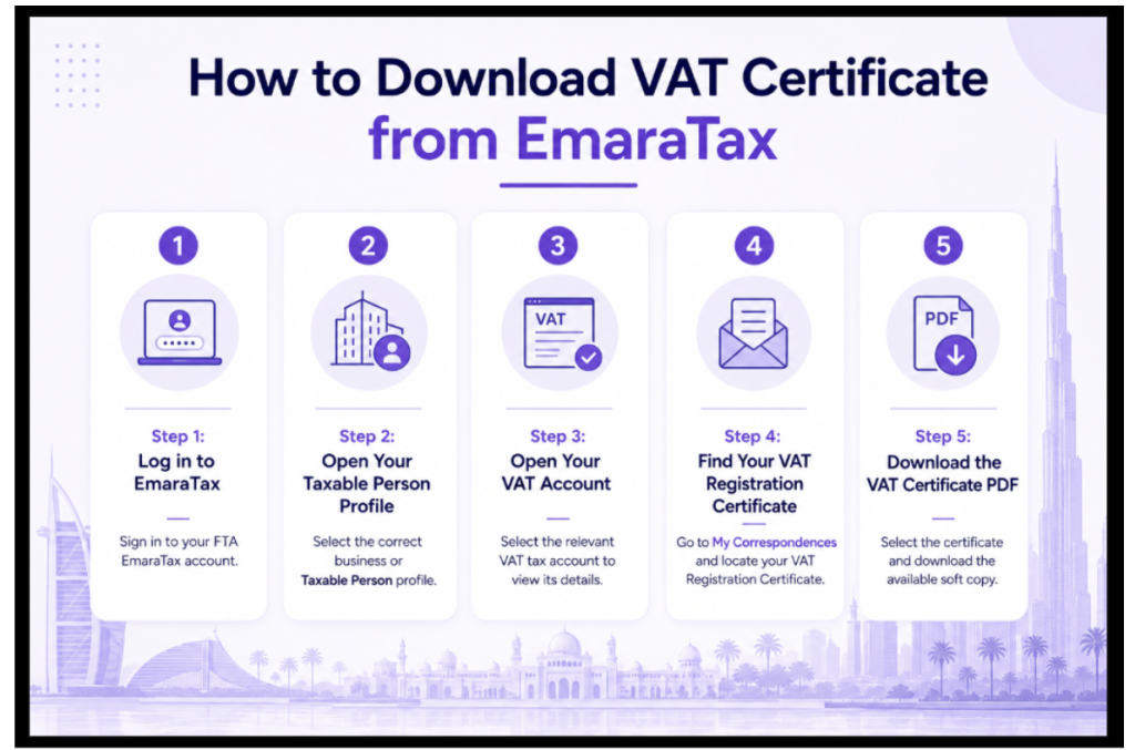 How to Download VAT Certificate from EmaraTax Infographic Image